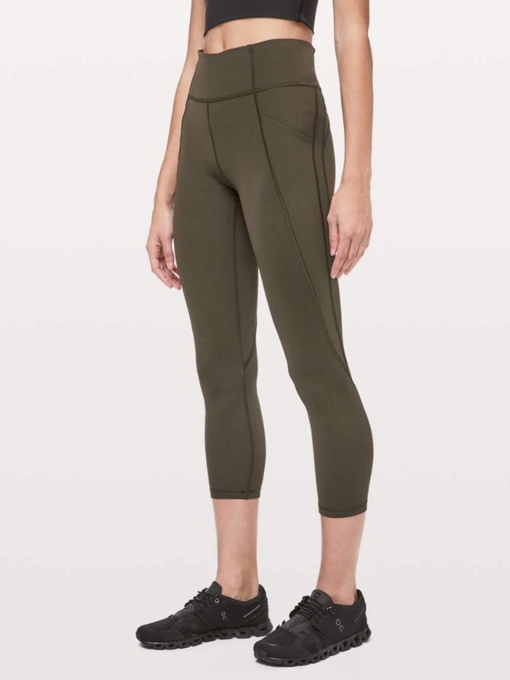 Lululemon Time To Sweat Crop Leggings *23" - Dark Olive (4)